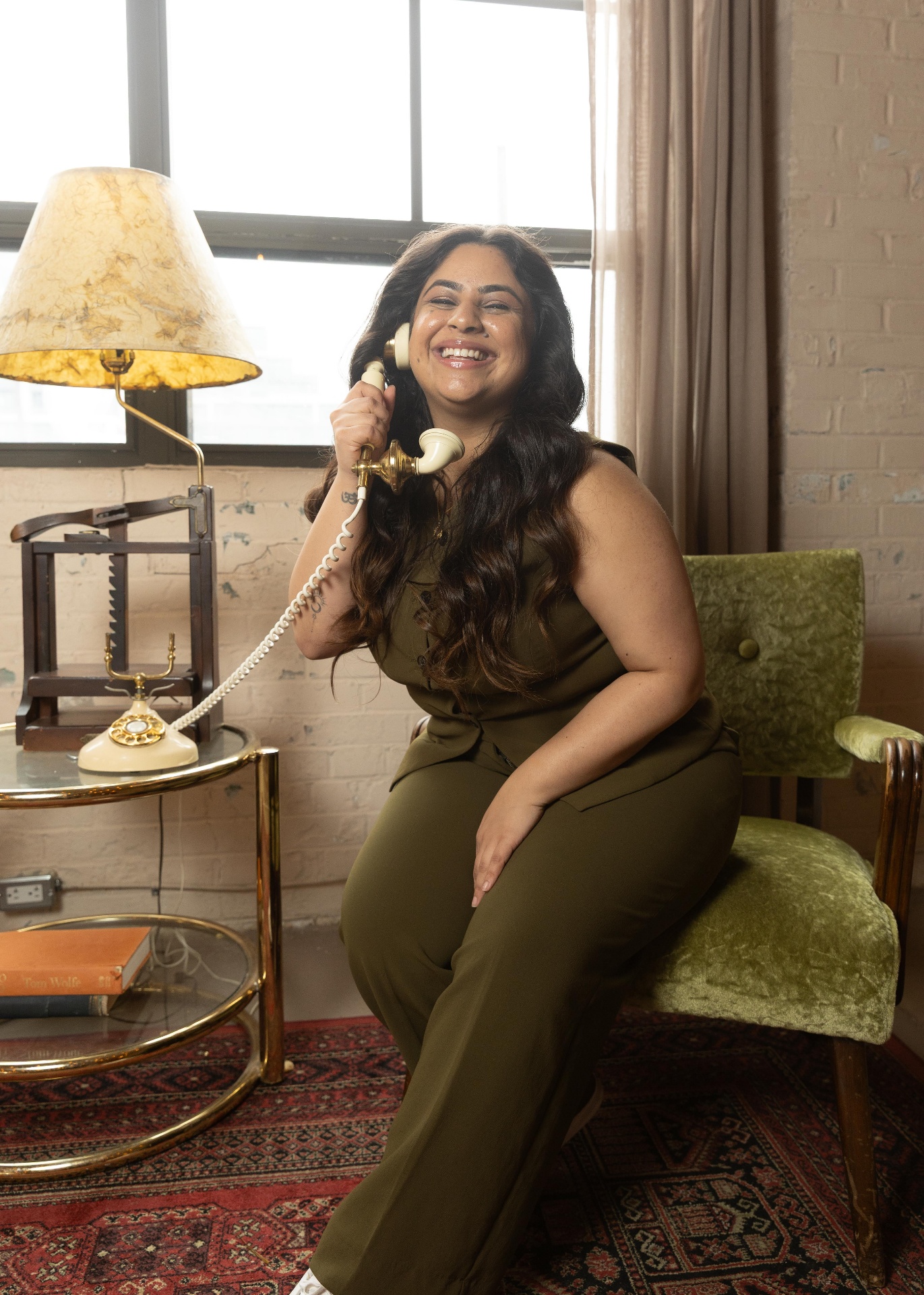 The door is open — Pamesha on the phone